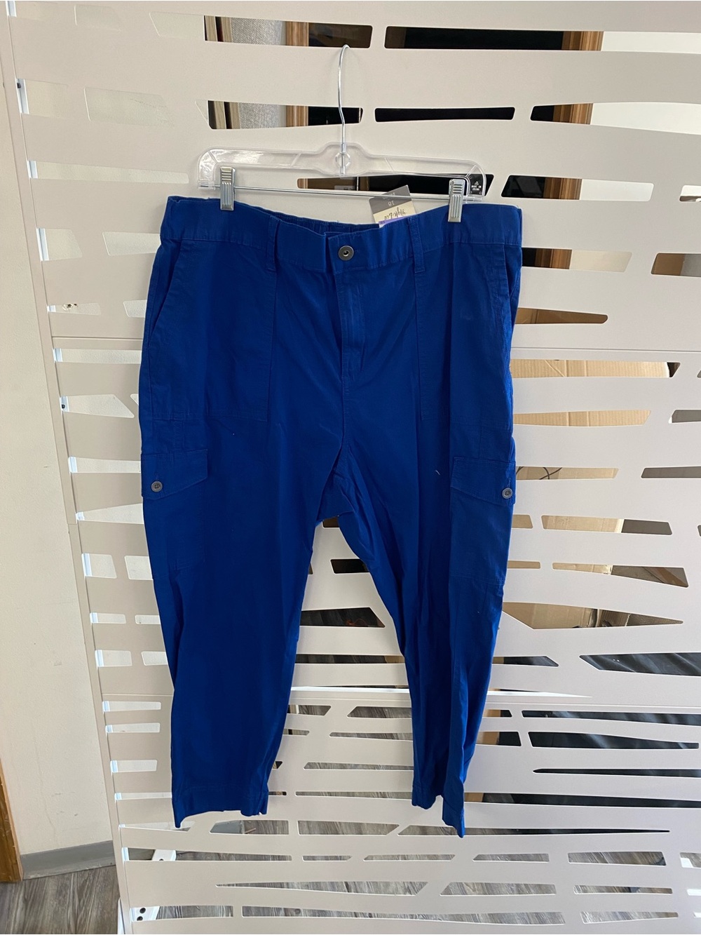 Style & Co. Women's Crop Cargo Pants in Royal Blue